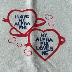 Alpha Phi Sorority Big/Little Sweatshirt - Large - White
